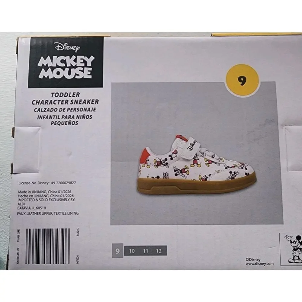 Disney Mickey Mouse Childrens Sneakers Shoes Toddler Size 9 New Boy Girl ALDI
